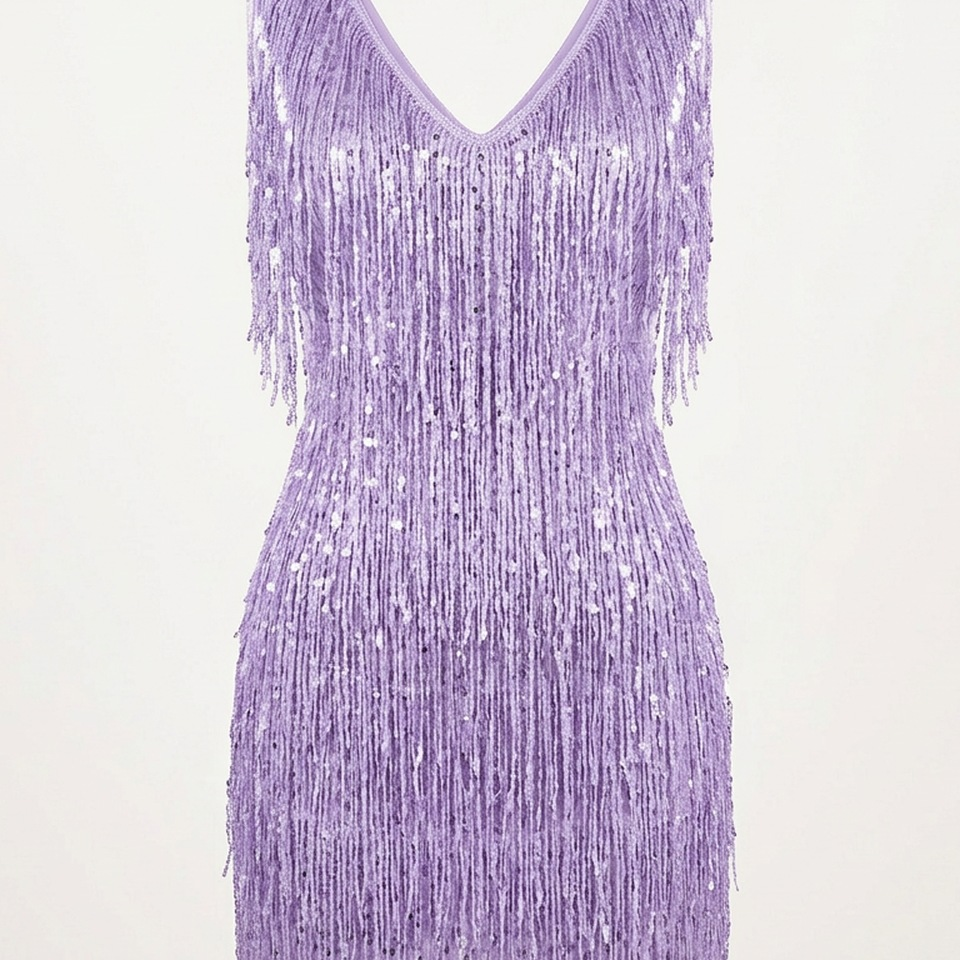 Sequin Fringe Mini Party Dress - studio